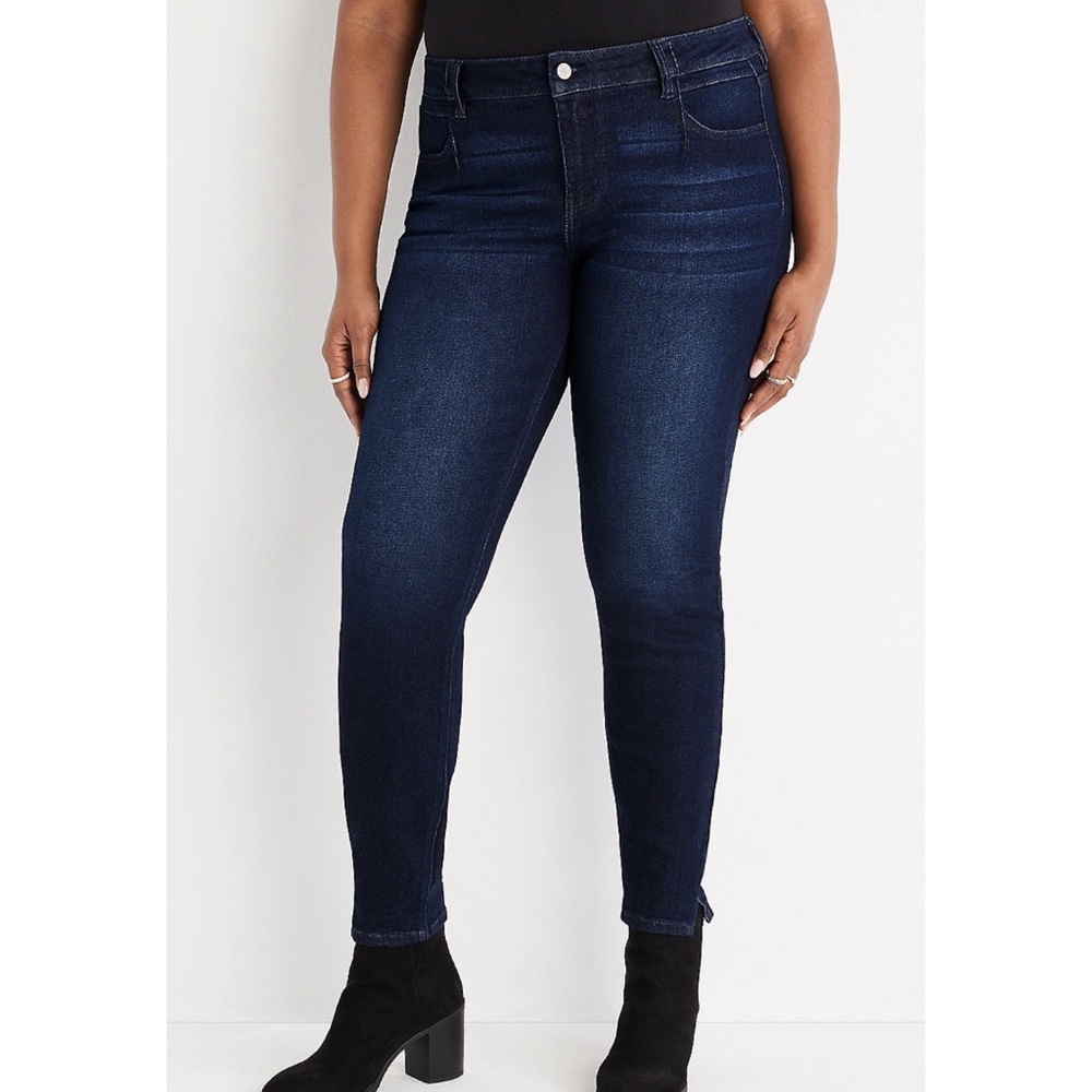 Maurices Plus Size KanCan Skinny Mid Rise Jean in dark denim
